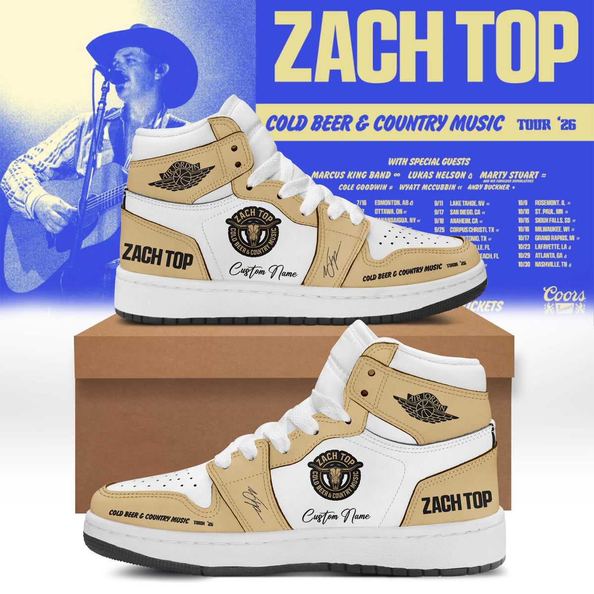 Zach Top “Cold Beer & Country Music Tour 2026” Signature Limited Edition – Shoes 2