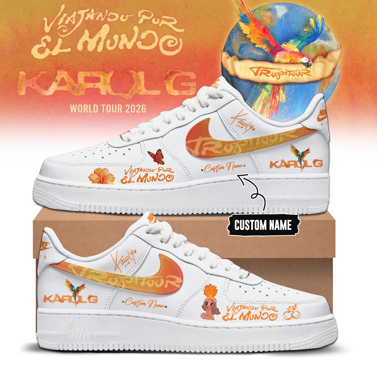 Viajando Por El Mundo Tropitour 2026 Limited Edition AF1 Sneakers