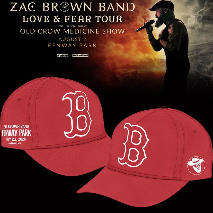 Zac Brown Band x Boston Red Sox Fenway Park - Love & Fear Tour Red Tee