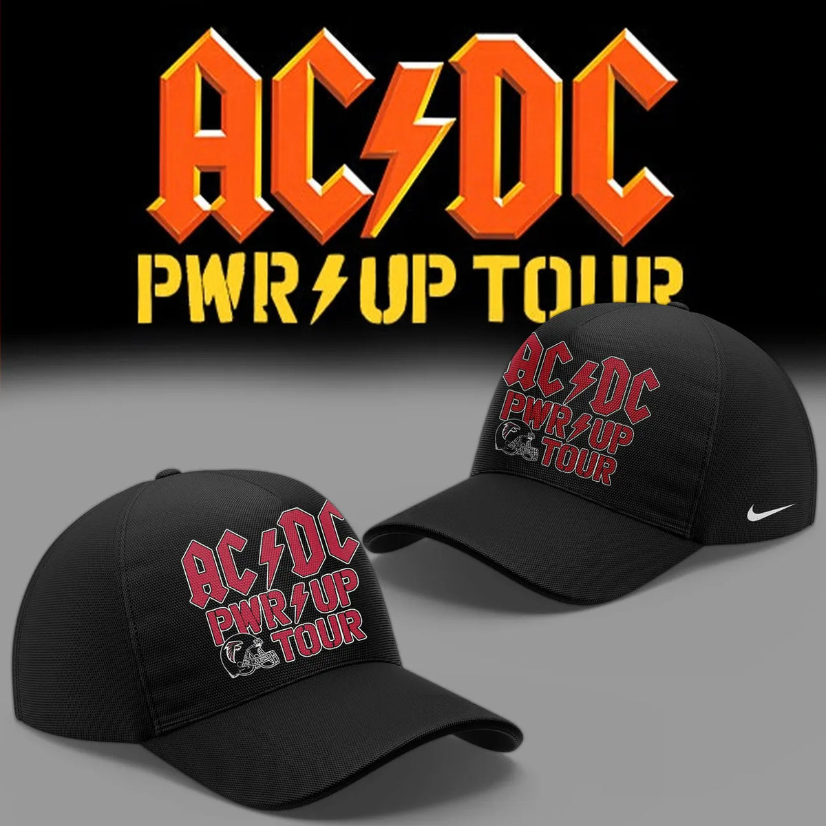 01.23. Black Cap AC/DC x Atlanta Falcons - Power Up Tour 2026 Cap