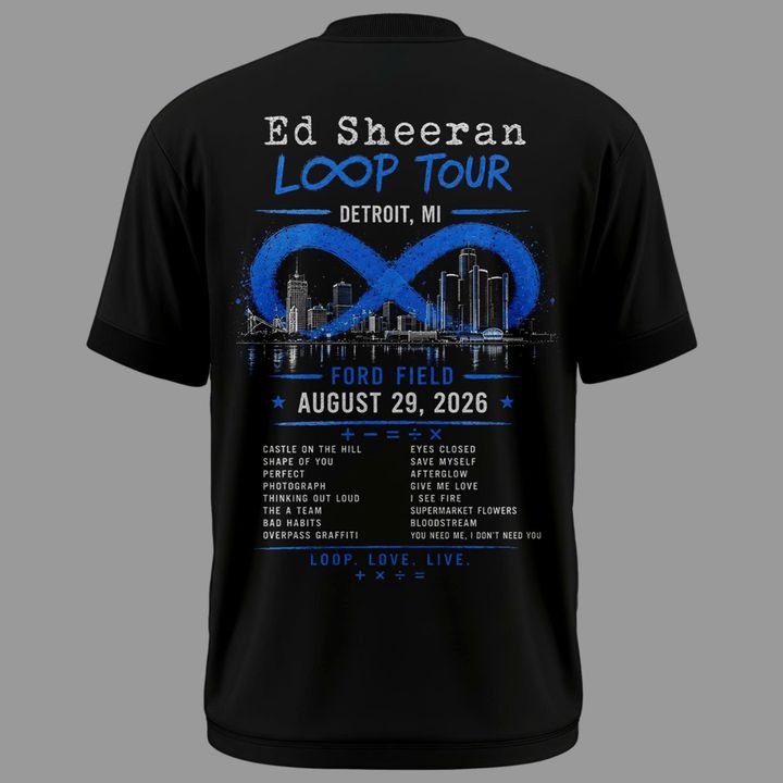 Special Ed Sheeran - Loop Tour 2026 x Detroit Lions T-Shirt