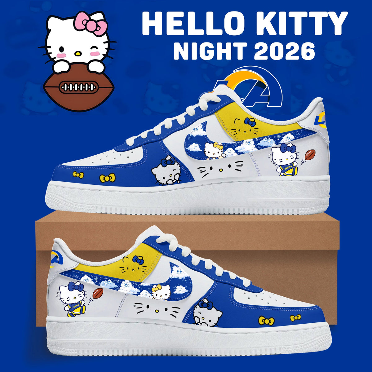 Hello Kitty ❤️ LA Rams – Cute Meets Game Day Style Shoes AF1