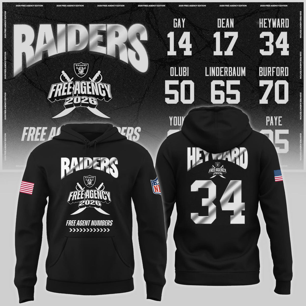Limited-Edition Raiders Free Agency 2026 Hoodie