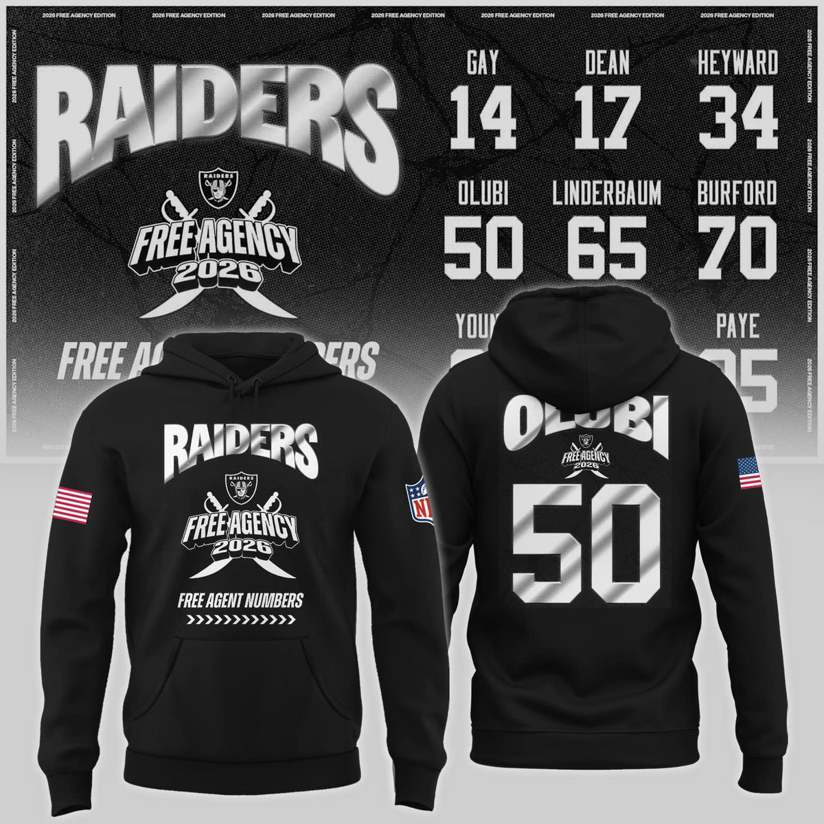 Limited-Edition Raiders Free Agency 2026 Hoodie