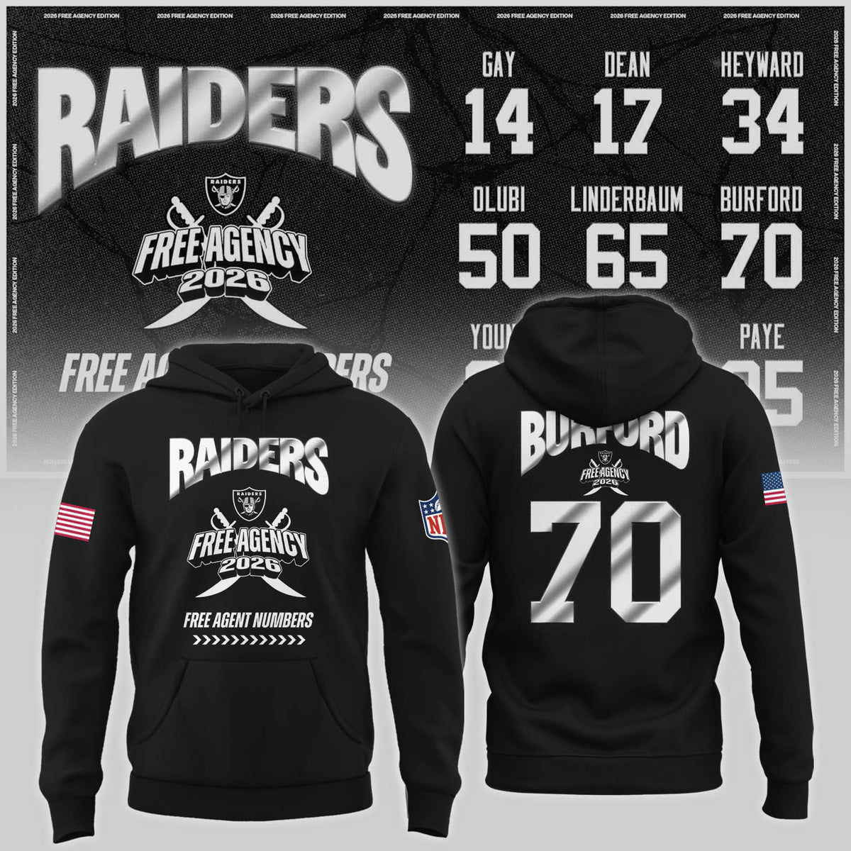 Limited-Edition Raiders Free Agency 2026 Hoodie
