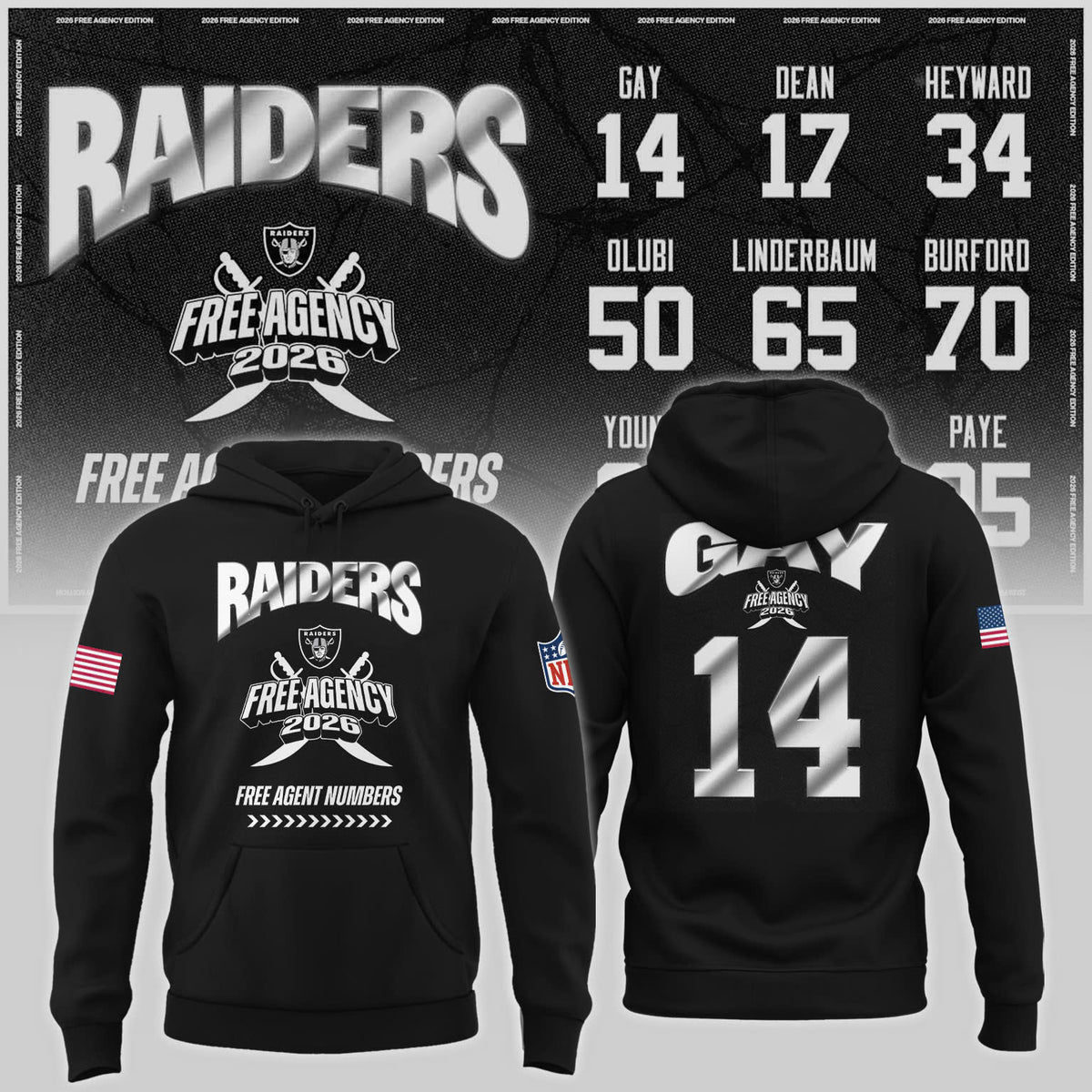 Limited-Edition Raiders Free Agency 2026 Hoodie
