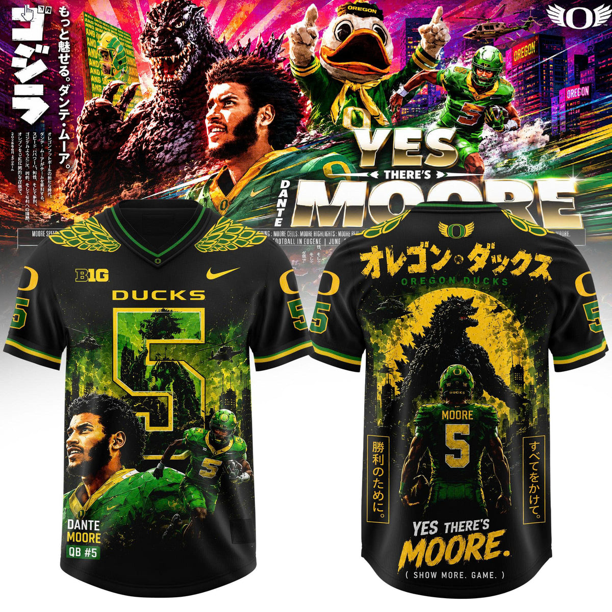 _ Oregon Ducks x Godzilla Edition Football Jersey