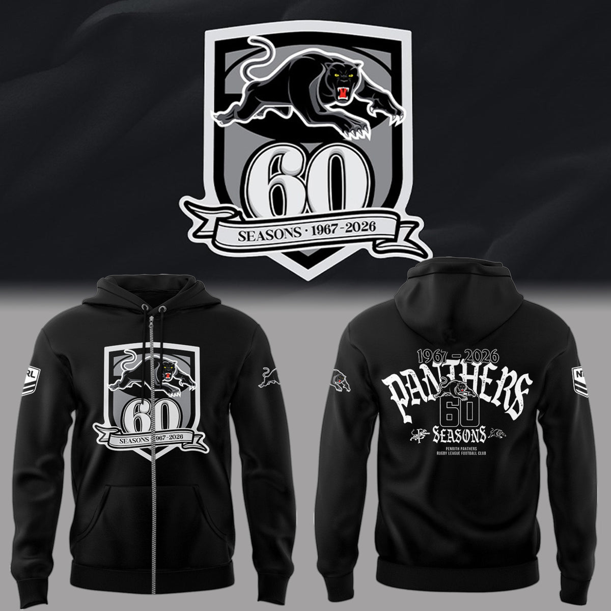 Limited Edition Panthers Celebrate 60 Years Zip Hoodie