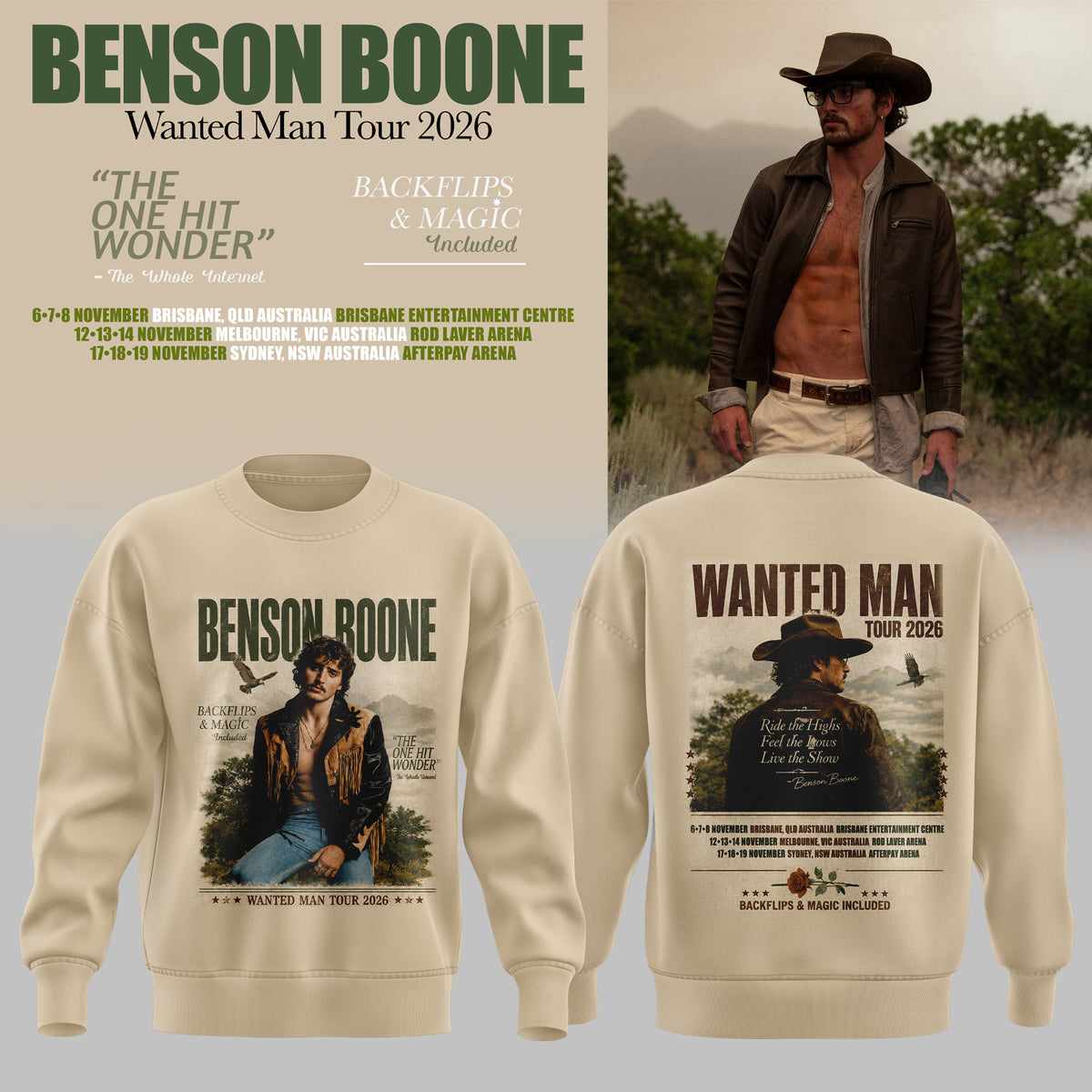 BENSON BOONE – WANTED MAN TOUR 2026 SWEATER