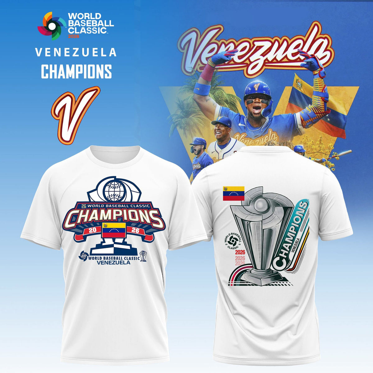 World Baseball Classic x Venezuela Champions Limited Edition 2026 Tshirt White