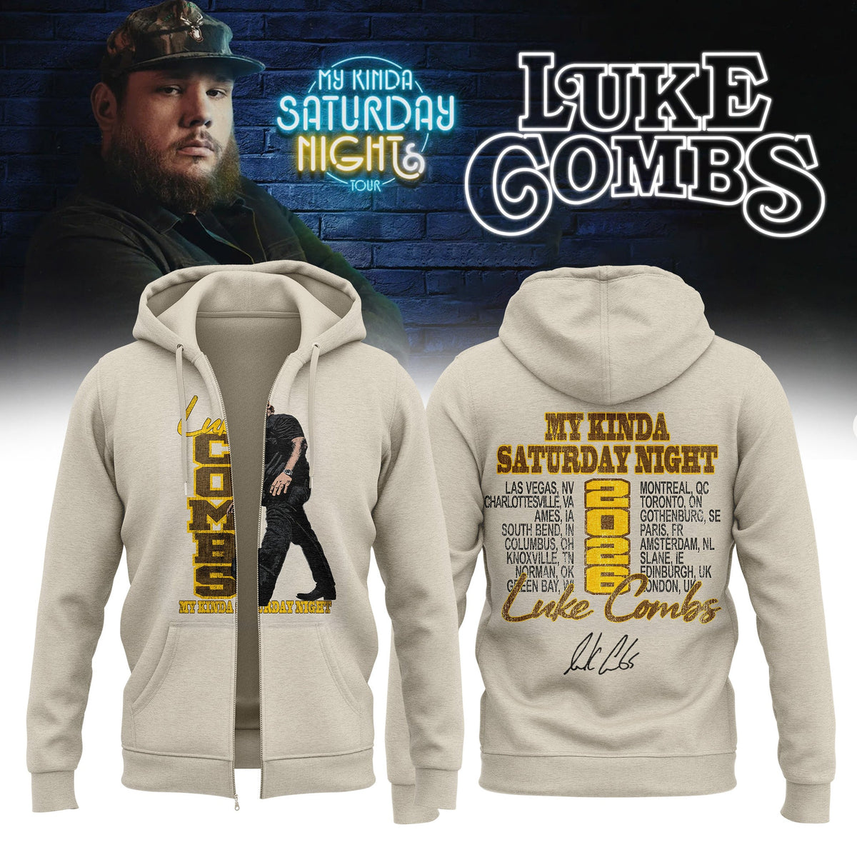 LC ”My Kinda Saturday Night Tour 2026” Limited Edition Signature – Zip Hoodie