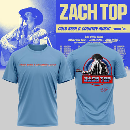 Zach Top “Cold Beer & Country Music Tour 2026” Signature Limited Edition – Tshirt