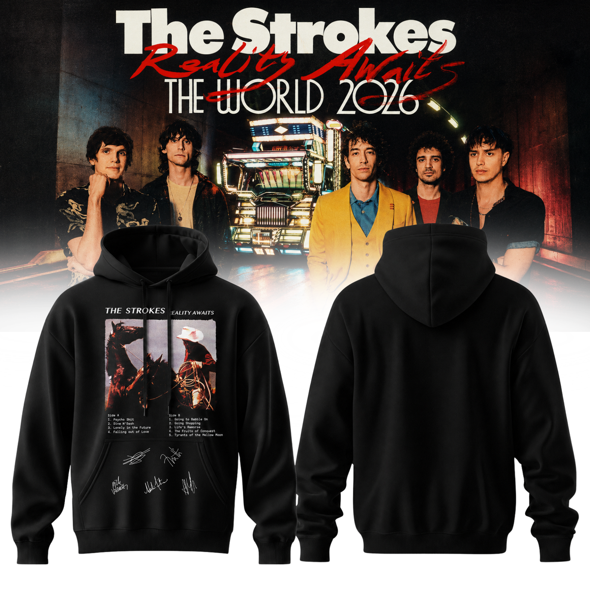 ,The Strokes “Reality Awaits Tour 2026” Signature Limited Edition – Hoodie