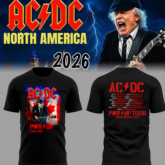 01. New Shirt AC/DC - Exclusive Edmonton Event Shirt - Power Up Tour 2026 T-Shirt