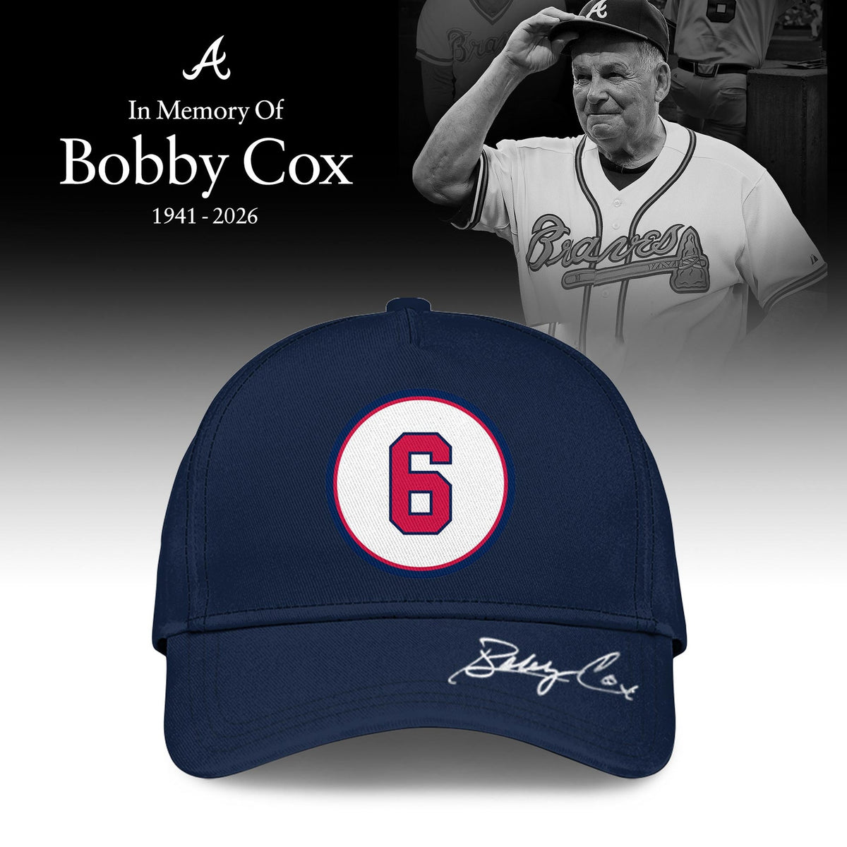 Atlanta Braves “Remembering Bobby Cox – The Legendary Manager” T-shirt