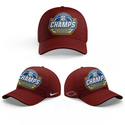 A Razorbacks Basketball 2026 SEC Men’s Basketball Tournament Champions Red Hoodie V3
