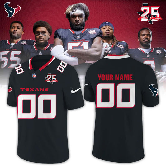 ..H.Texans 25th Anniversary Limited Football Jersey NN – Black