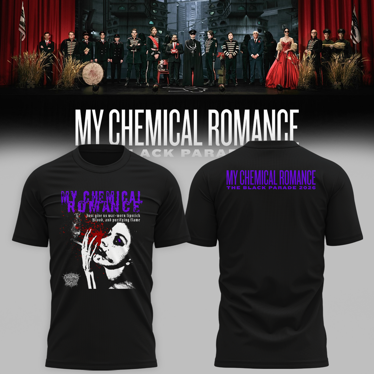 MCR x The Used Tour 2026 Shirt, MCR The Black Parade Hollywood Bowl LA Graphic Tee, Emo Rock Concert Apparel