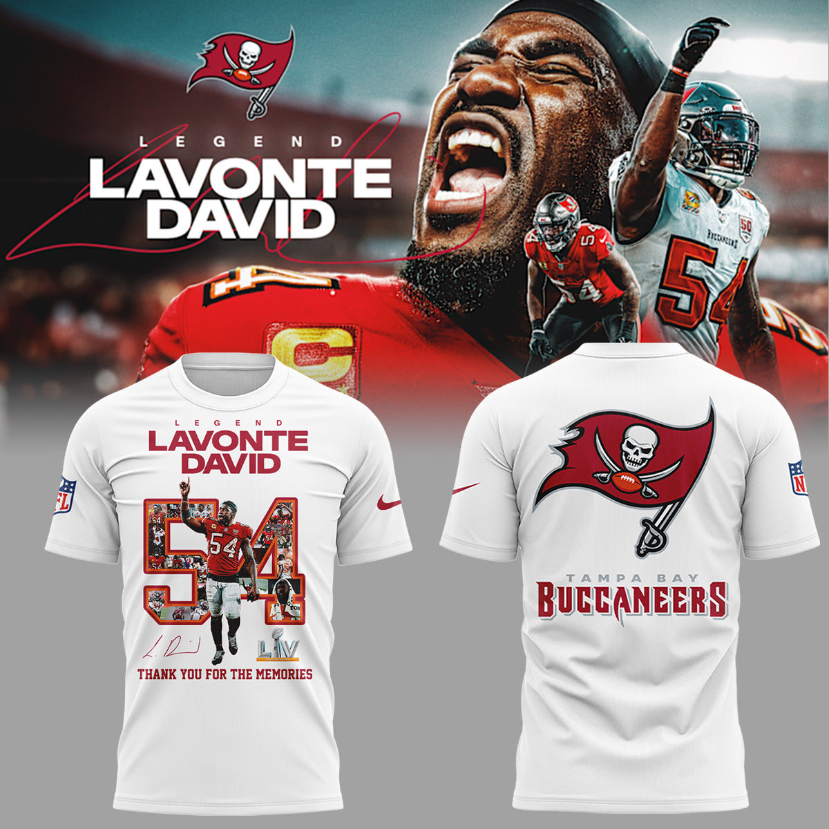 Limited Edition Legend Lavonte David – Thank You For The Memories TShirt