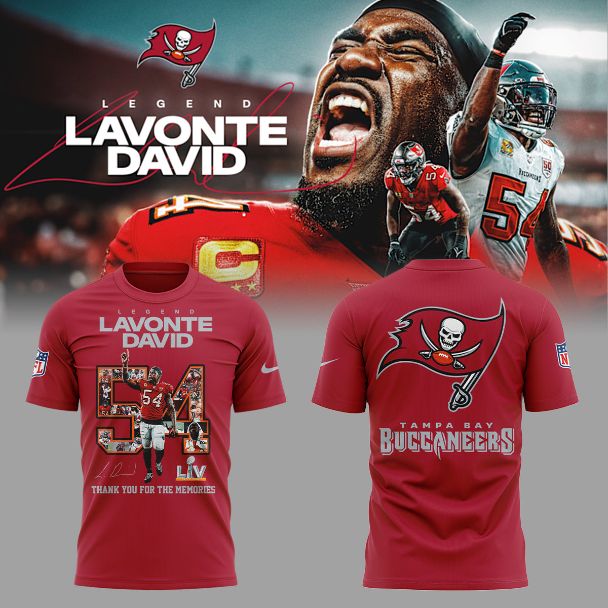 Limited Edition Legend Lavonte David – Thank You For The Memories TShirt