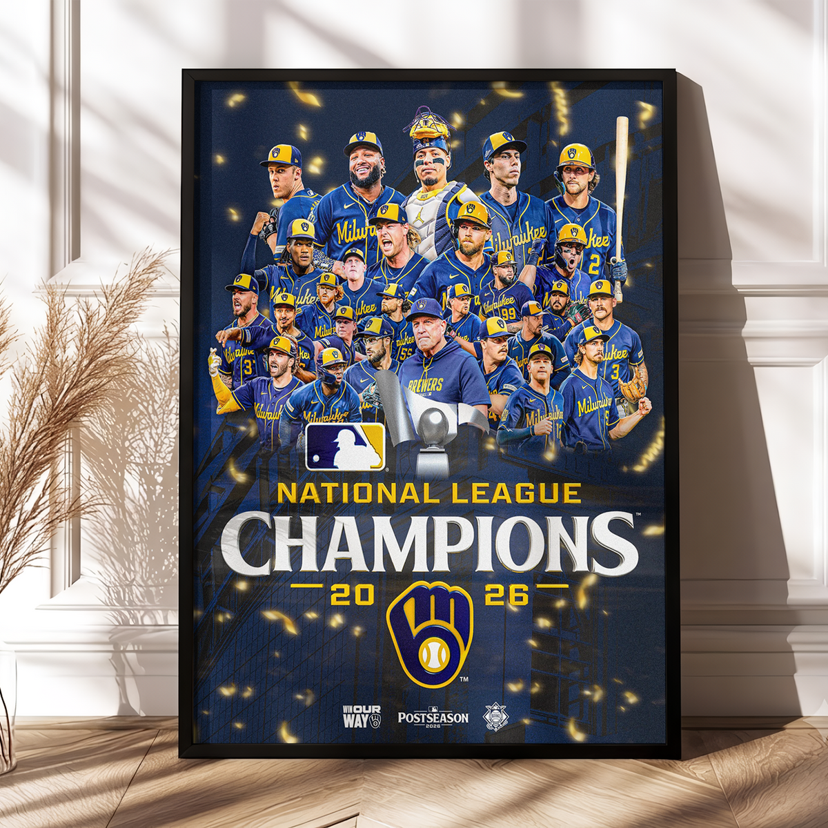 Milwaukee Brewers 2026 National League Champions Win Our Way Home Decor Poster Canvas