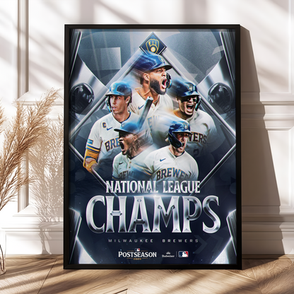 Milwaukee Brewers 2026 National League Champions Win Our Way Home Decor Poster Canvas