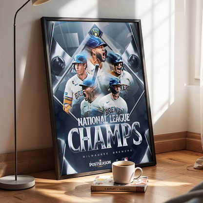 Milwaukee Brewers 2026 National League Champions Win Our Way Home Decor Poster Canvas