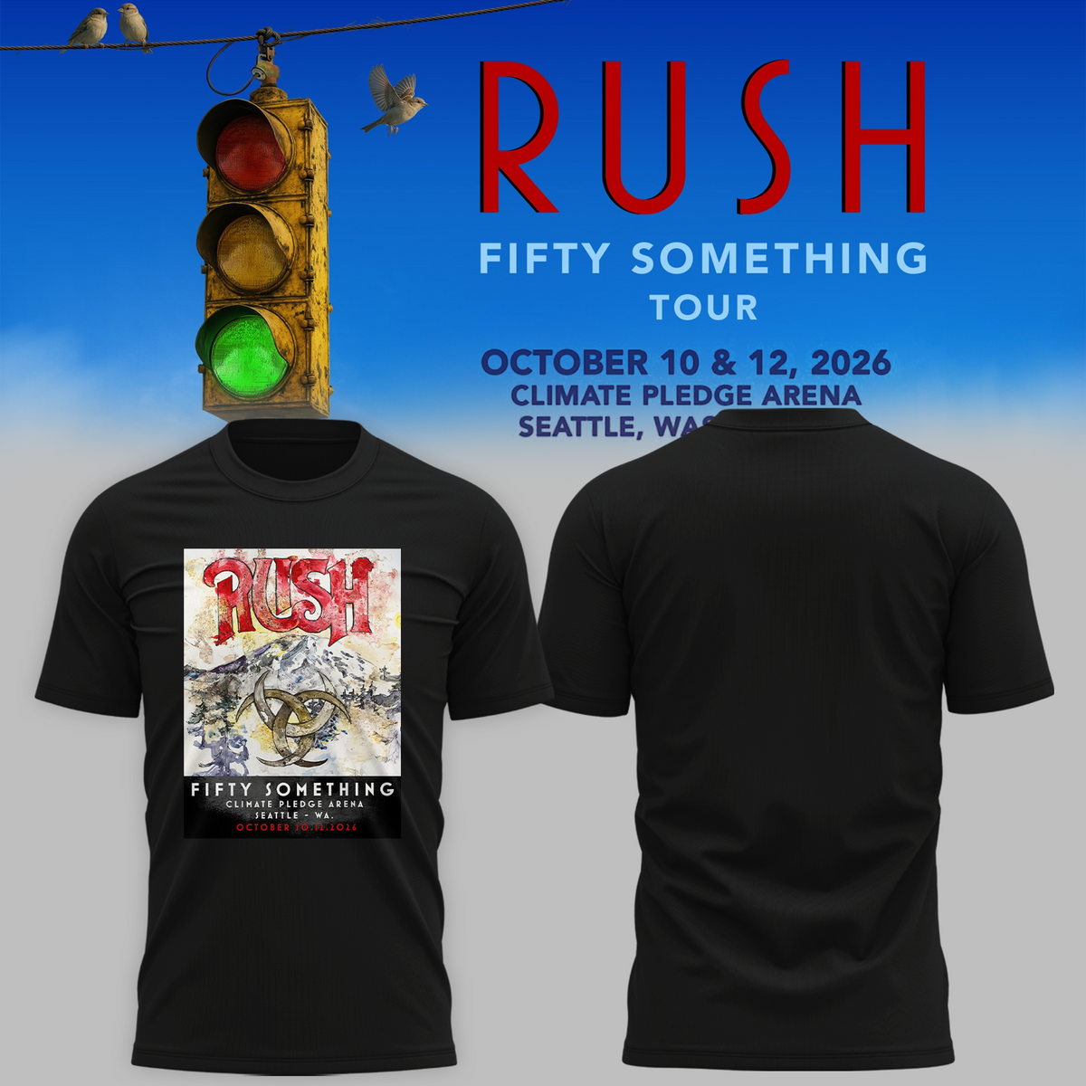 🔥 Rush “Fifty Something Tour 2026” T shirt