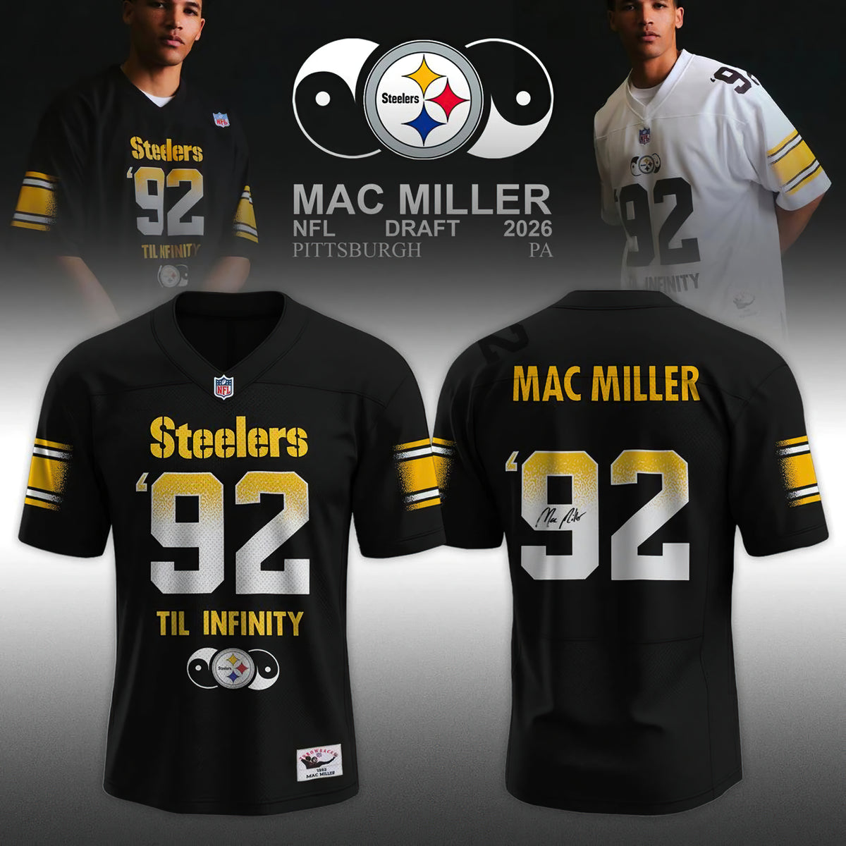 Pittsburgh Steelers x Mac Miller 2026 Special Edition Football Jersey