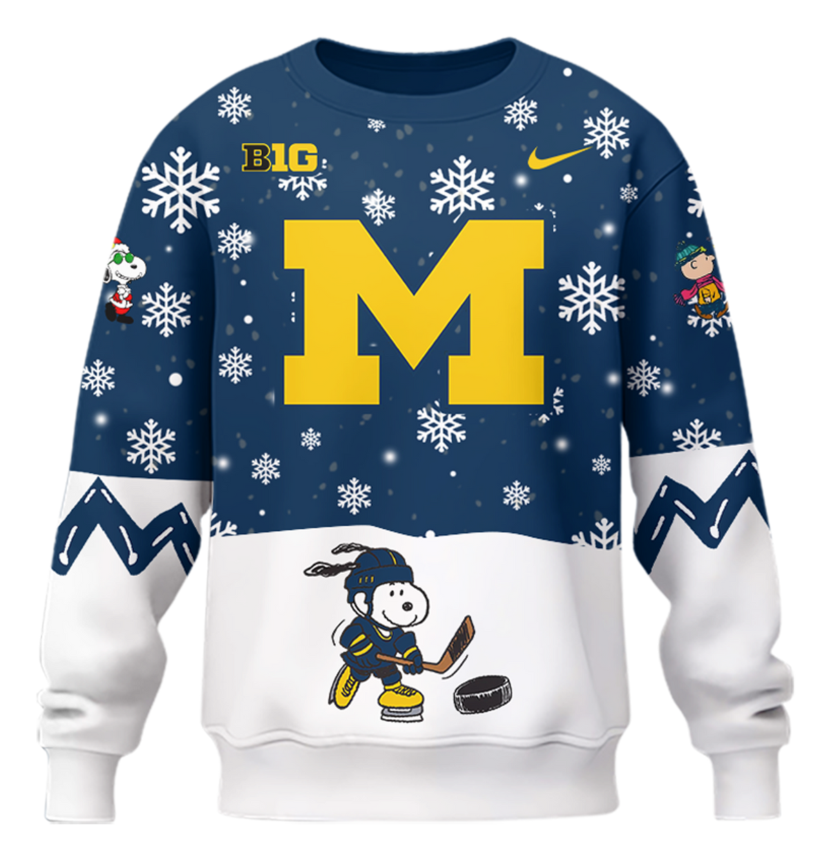 Limited Edition Michigan Ice Hockey Peanuts Holiday Speciality Sweatshirt 2024
