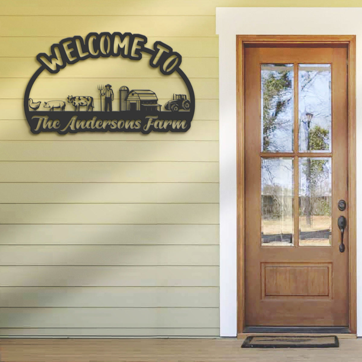 Personalized Welcome to our farm, Custom name farm house sign, barn ranch metal sign