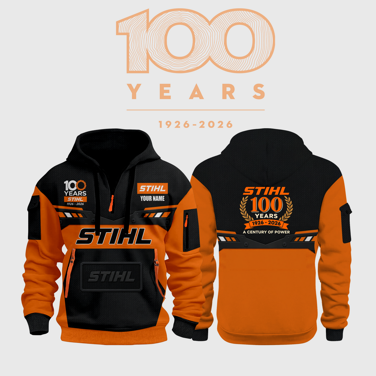 Limited Edition 100 Years Of STIHL Half Zip Hoodie