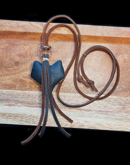 Red Fox Necklace, Rustic Western Spirit Animal, Mosaic art to wear, Unique gift idea, Adjustable-length Leather cord, Personalized option