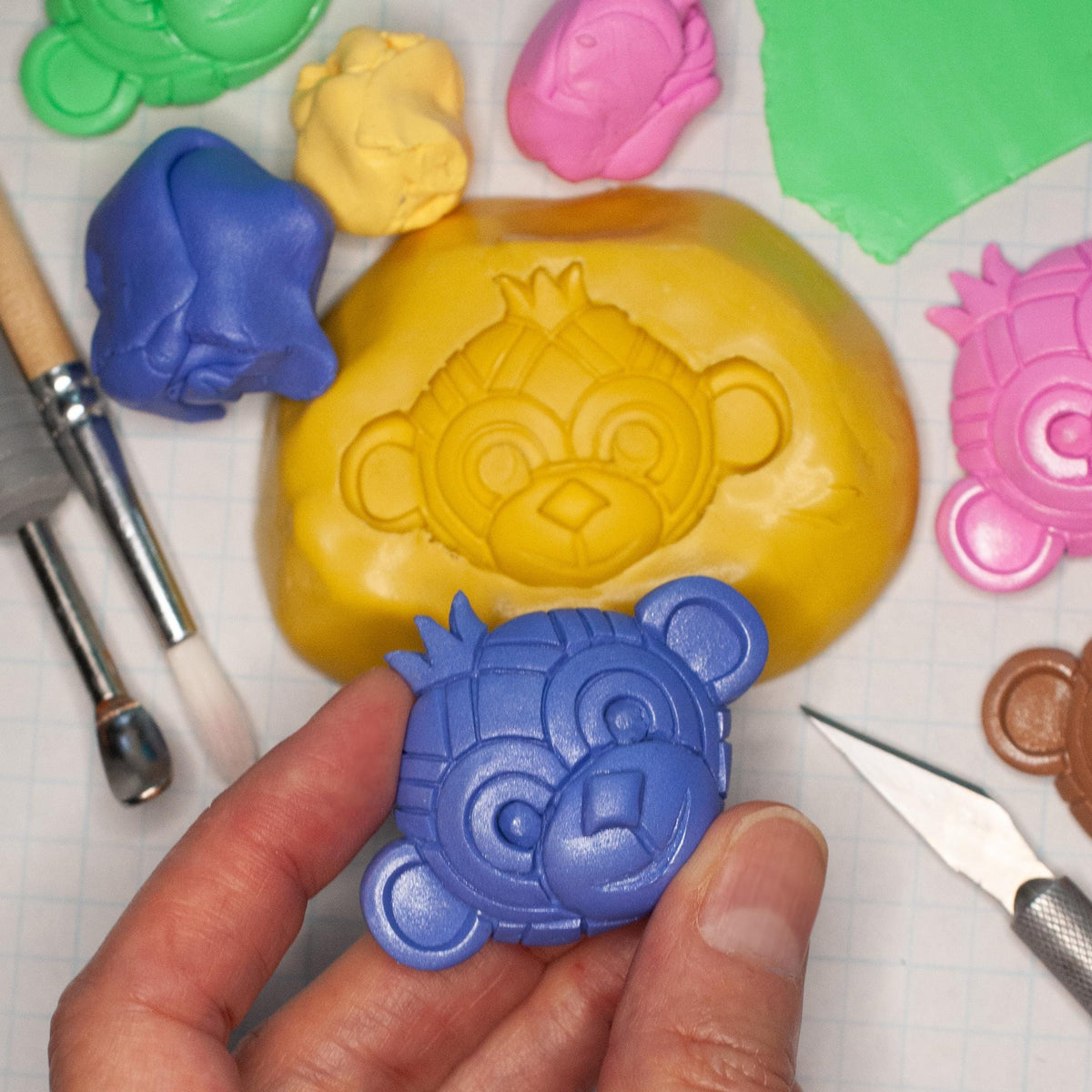 Monkey Silicone Mold: DIY Polymer Clay, Resin, Mosaic Art