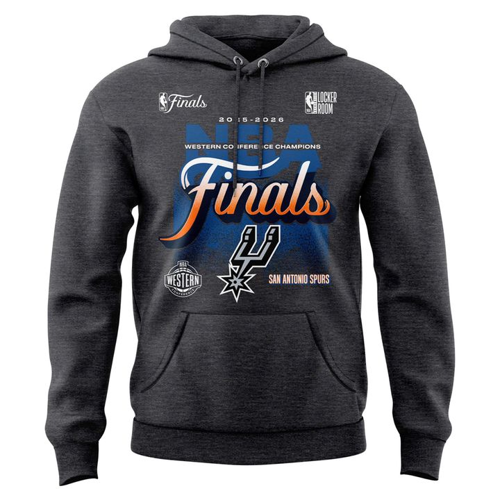 (Adult & Kids) San Antonio Spurs Charcoal 2026 Western Conference Champions Two-Sided Hoodie