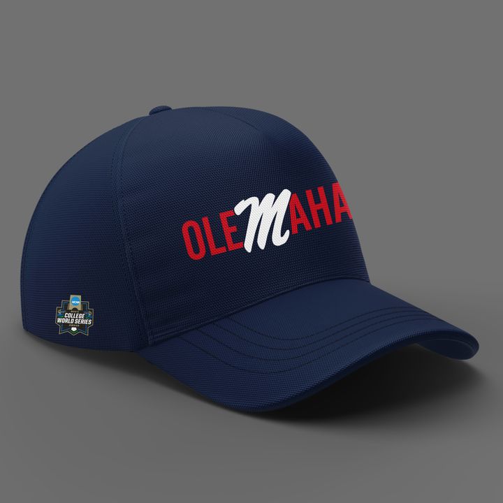 Limited Edition "Olemaha" Navy T-Shirt Ole Miss Baseball CWS2026
