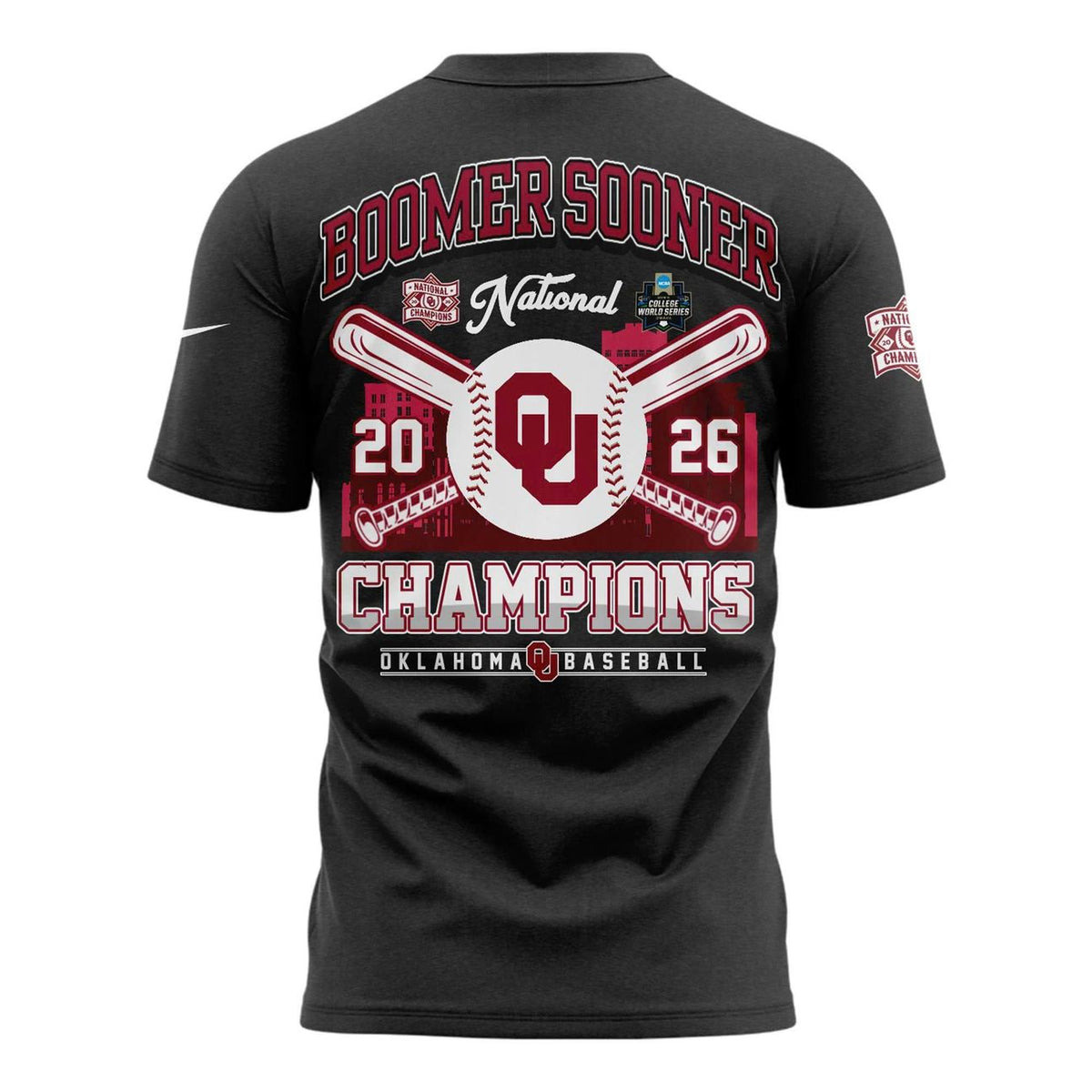 Oklahoma Sooners Baseball 2026 National Champions Tee