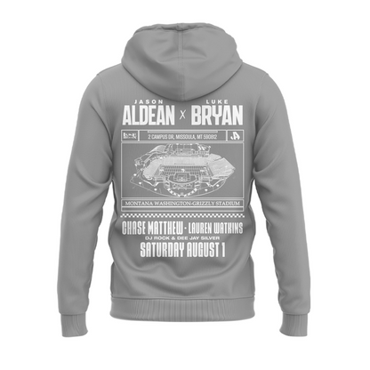 1.Limited Edition Montana Grizzlies x Jason Aldean And Luke Bryan Gray Hoodie