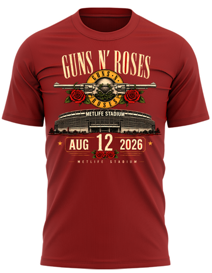 Guns N’ Roses World Tour 2026 x MetLife Stadium August 12, 2026 Black Tee