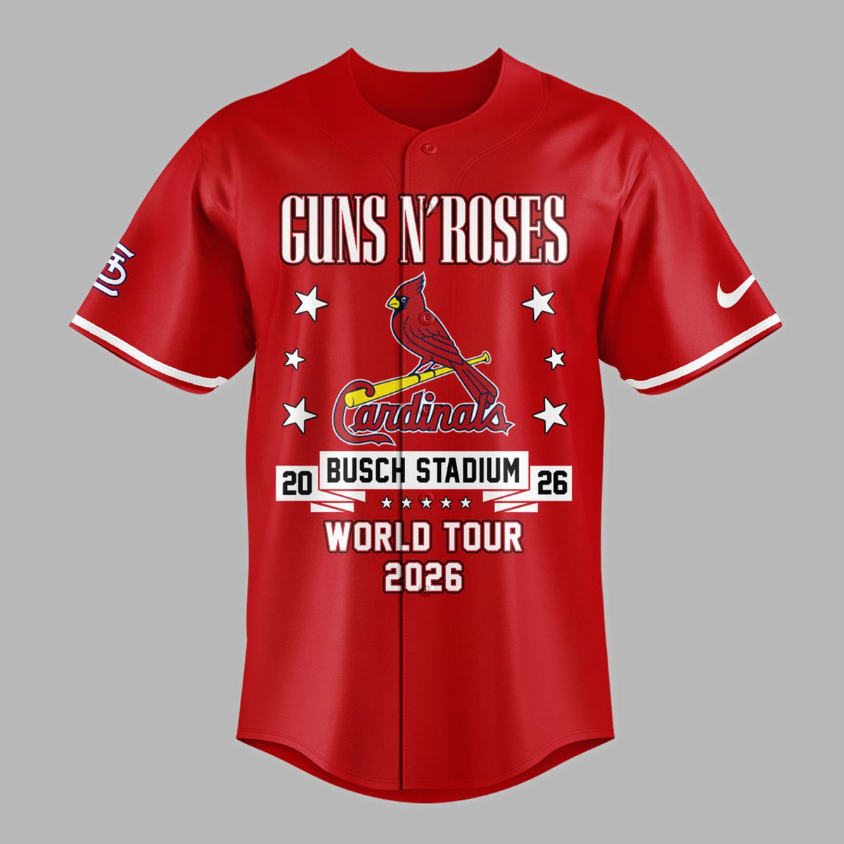 01.21. New Baseball Jersey Guns N' Roses x St. Louis Cardinals - World Tour 2026 Baseball Jersey