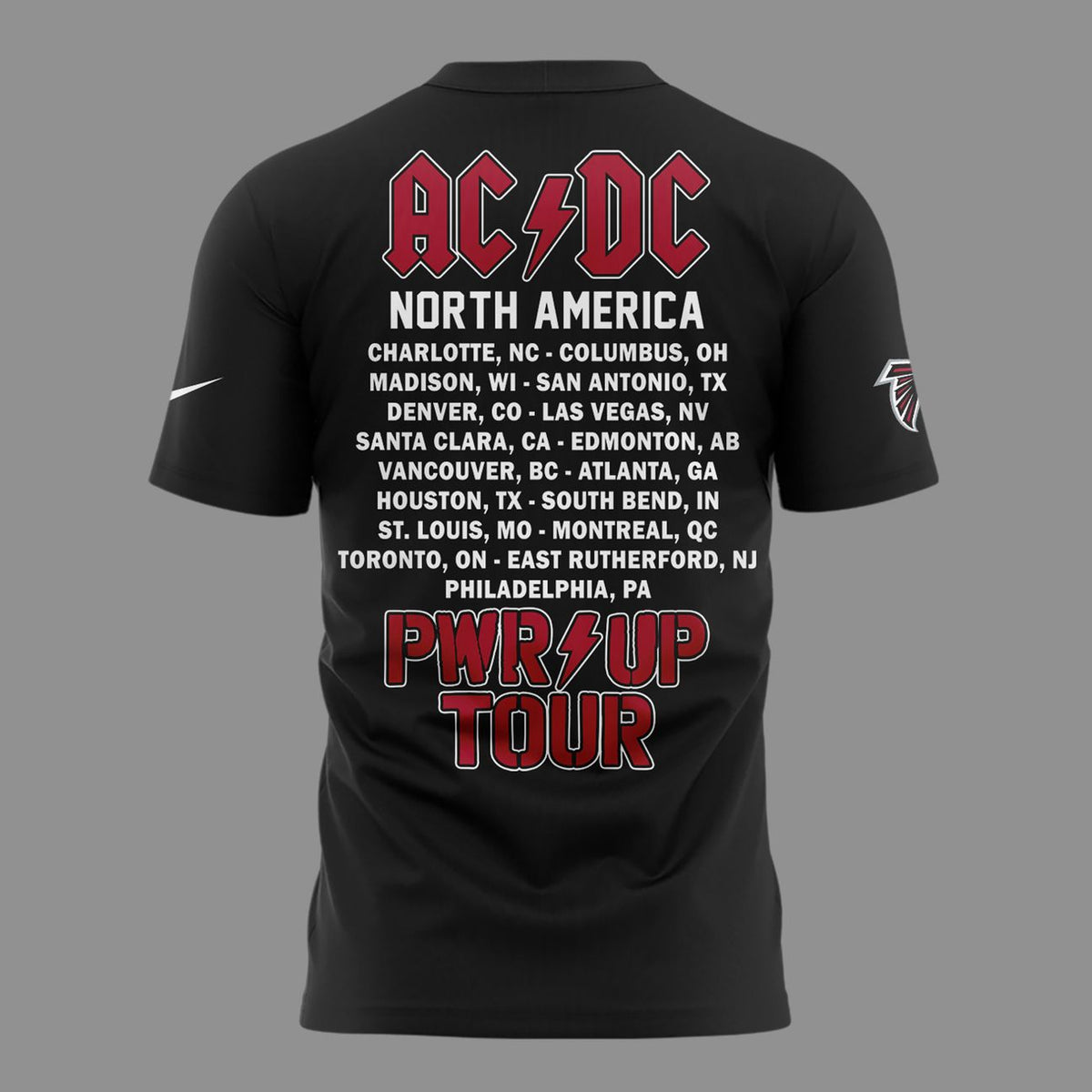 01. Black Shirt AC/DC x Atlanta Falcons - Power Up Tour 2026 T-Shirt