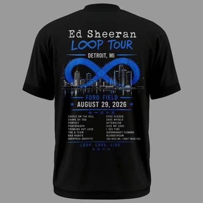 Special Ed Sheeran - Loop Tour 2026 x Detroit Lions T-Shirt