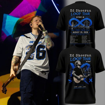 Special Ed Sheeran - Loop Tour 2026 x Detroit Lions T-Shirt