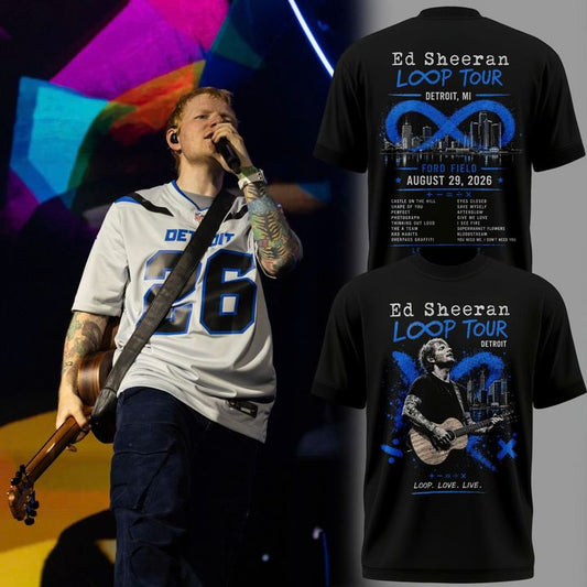 Special Ed Sheeran - Loop Tour 2026 x Detroit Lions T-Shirt