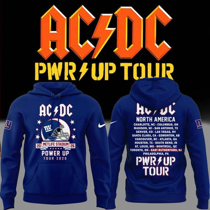 Limited Edition AC/DC x New York Giants - POWER UP TOUR 2026 Hoodie