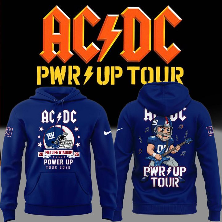 Special AC/DC x New York Giants - POWER UP TOUR 2026 Hoodie