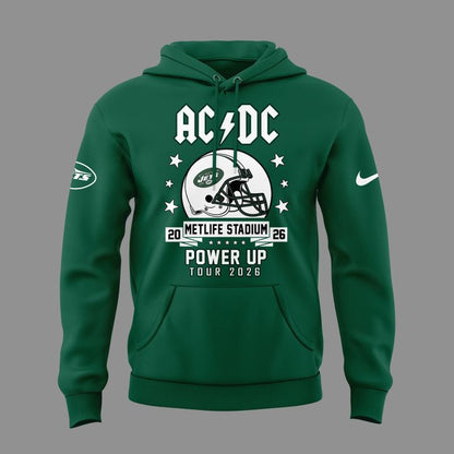 Limited Edition AC/DC x New York Jets - POWER UP TOUR 2026 Hoodie