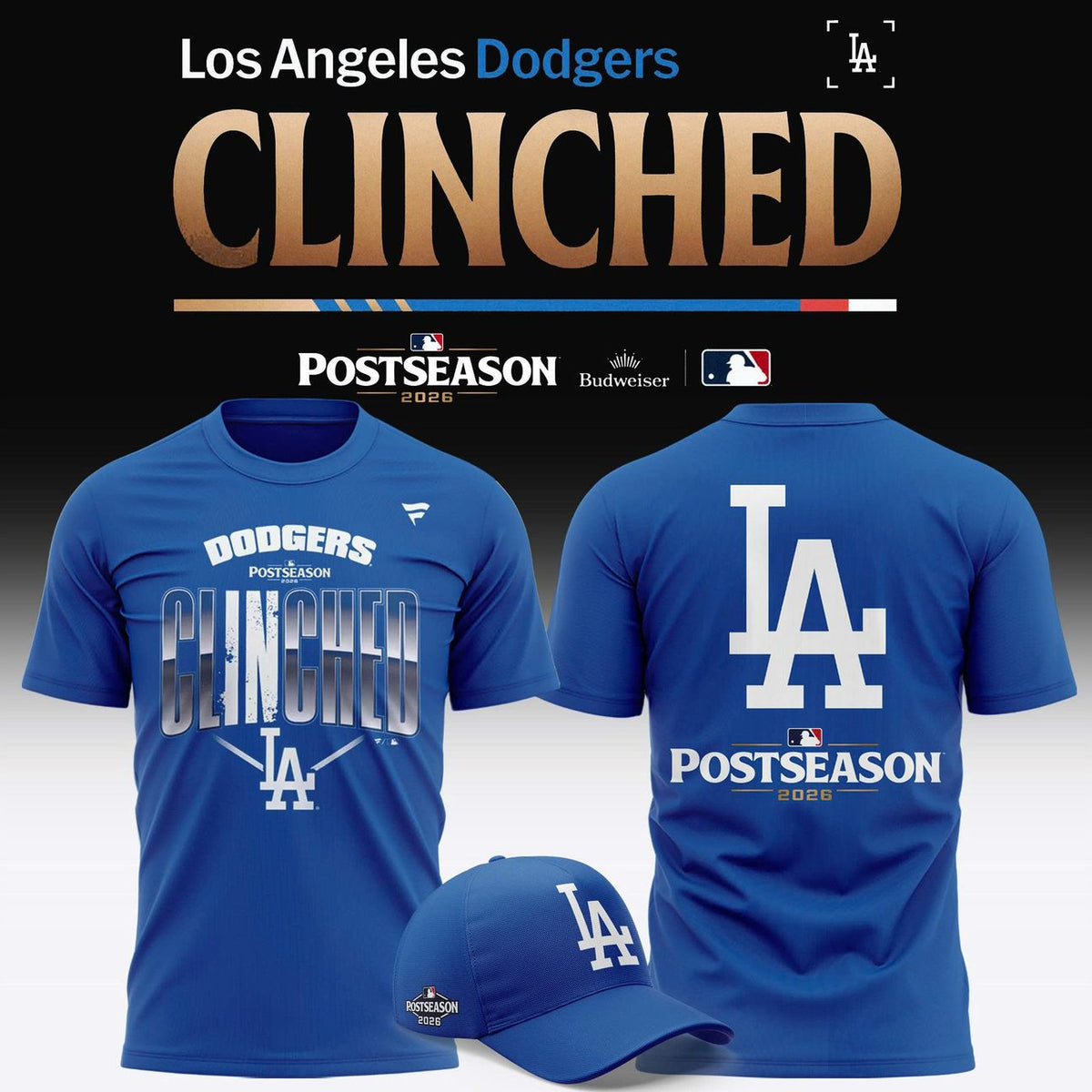 LA Dodgers Royal 2026 Postseason Locker Room T-Shirt