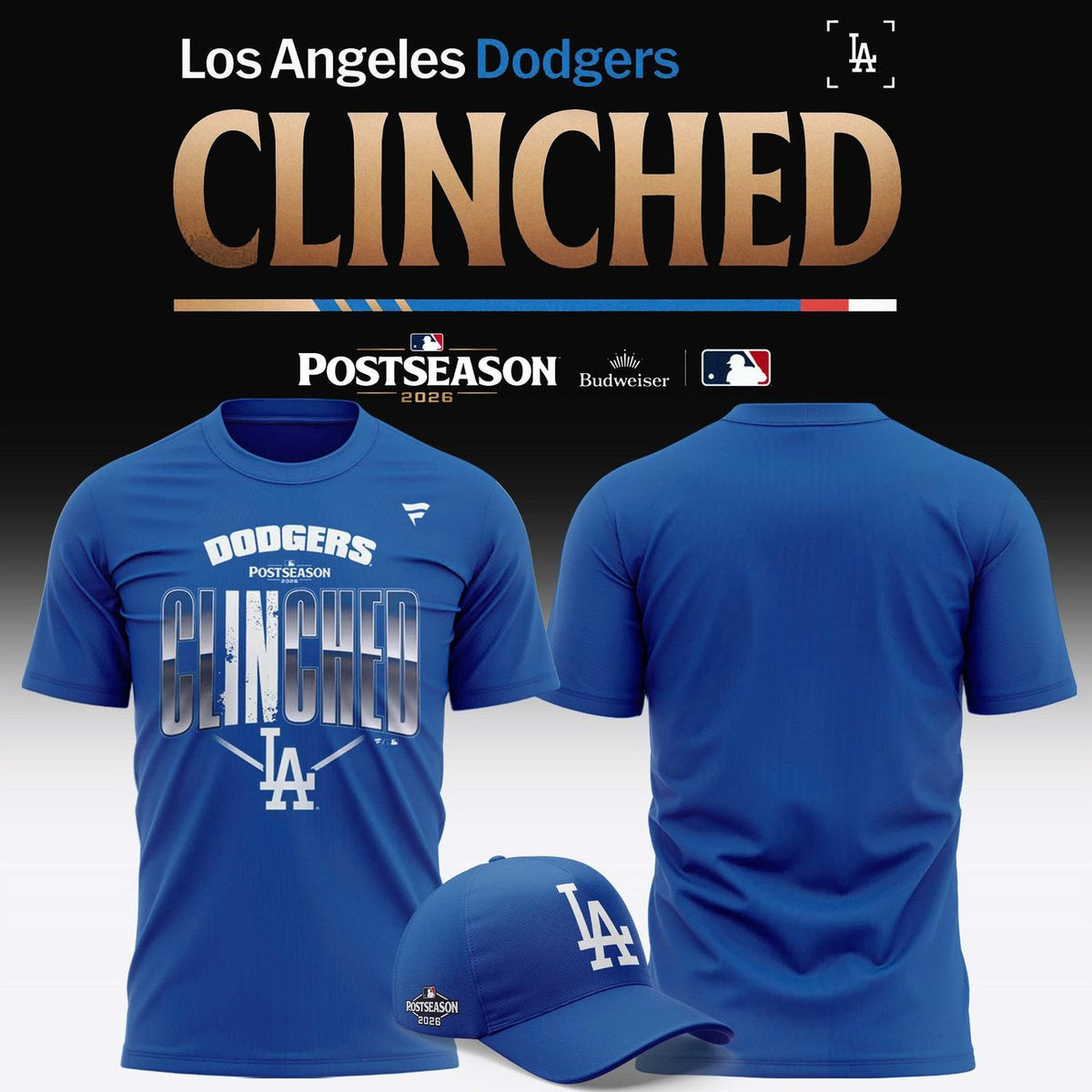 LA Dodgers Royal 2026 Postseason Locker Room T-Shirt