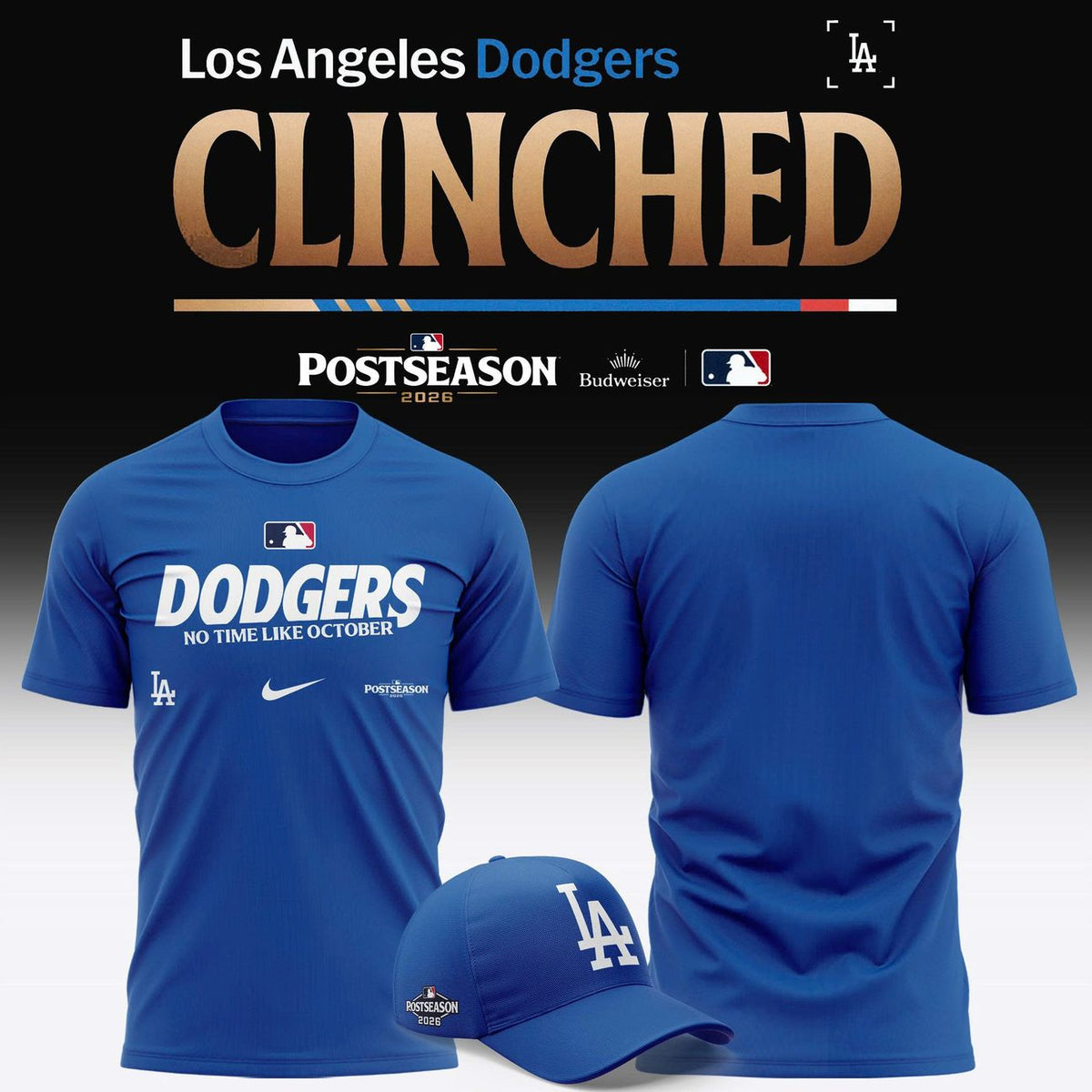 LA Dodgers Royal 2026 Postseason Locker Room T-Shirt